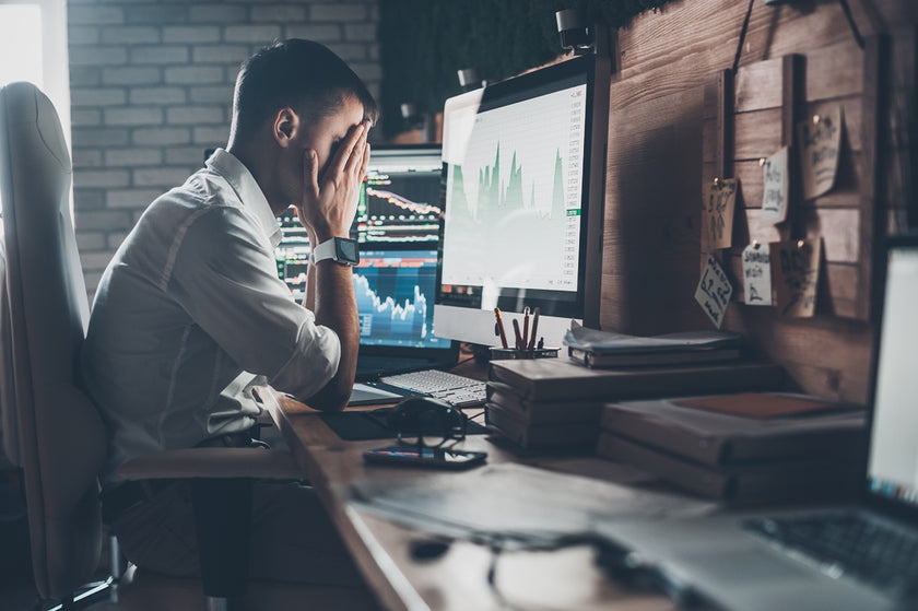 Man in his office feeling stressed Man in his office feeling stressed